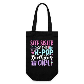 Step Sister of The K-Pop Birthday Girl - Geschenkbeutel für Flaschen - Schwarz - Vorne