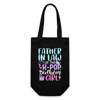 Father In Law of The K-Pop Birthday Girl - Geschenkbeutel für Flaschen - Schwarz - Vorne