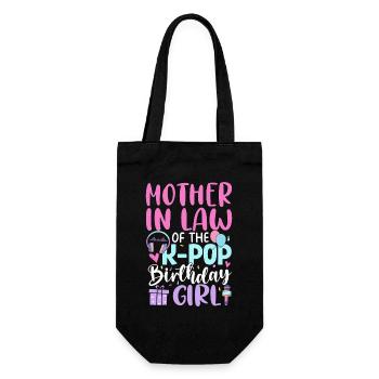 Mother In Law of The K-Pop Birthday Girl - Geschenkbeutel für Flaschen - Schwarz - Vorne