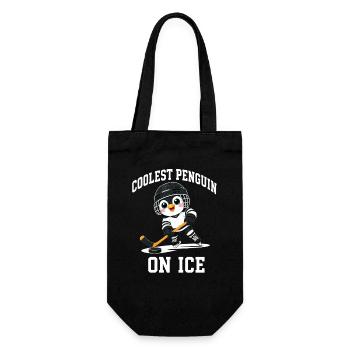 Le manchot le plus cool sur le chariot de joueur de hockey sur glace - Sac à bouteille - noir - Devant
