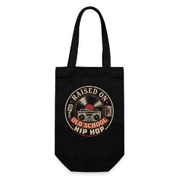 Aufgewachsen mit Old School Hip Hop | Retro-Musik - Geschenkbeutel für Flaschen - Schwarz - Vorne