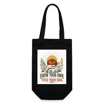 Grow Your Own – Feed Your Soul - Geschenkbeutel für Flaschen - Schwarz - Vorne
