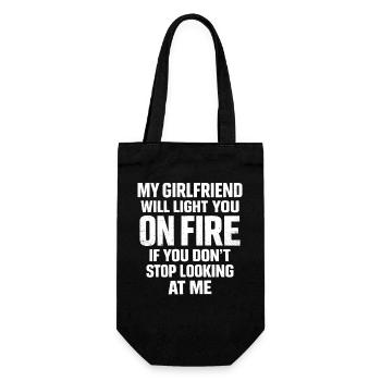 Humour Couple Copine Jalouse Drôle Cadeau - Sac à bouteille - noir - Devant