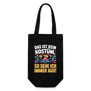 Karneval Das Ist Kein Kostüm Fasching Halloween - Geschenkbeutel für Flaschen - Schwarz - Vorne
