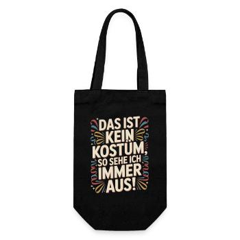 Karneval Das Ist Kein Kostüm Fasching Halloween - Geschenkbeutel für Flaschen - Schwarz - Vorne