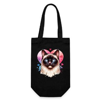 Siamese cat - Gift Bag for Bottles - black - Front