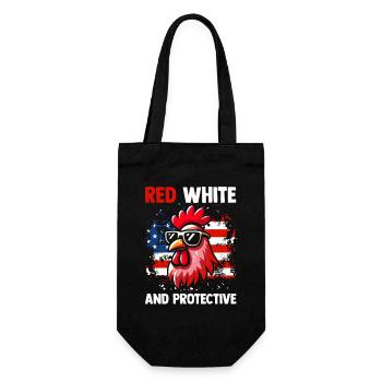 Patriotic Farmer Rooster Flock Poultry USA Pride C - Gift Bag for Bottles - black - Front