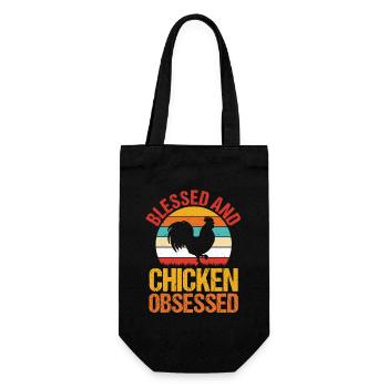Farmer Rooster Flock Poultry Chicken - Geschenkbeutel für Flaschen - Schwarz - Vorne