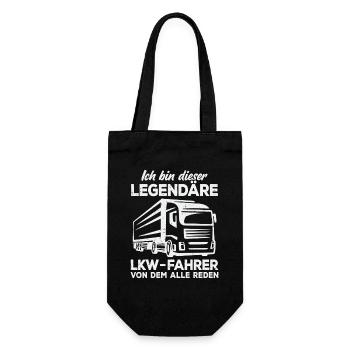 LKW Fahrer Fernfahrer Legende lustig Sprüche - Geschenkbeutel für Flaschen - Schwarz - Vorne