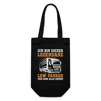 LKW Fahrer Fernfahrer Legende lustig Sprüche - Geschenkbeutel für Flaschen - Schwarz - Vorne