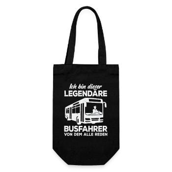 Linienbus Busfahrer Schulbus Busfahrerin Bus - Geschenkbeutel für Flaschen - Schwarz - Vorne