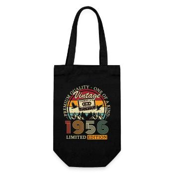 70 Jahre 1956 Vintage Retro Geburtstagsgeschenk - Geschenkbeutel für Flaschen - Schwarz - Vorne