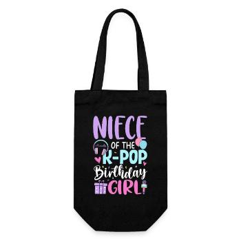 Niece of The K-Pop Birthday Girl - Geschenkbeutel für Flaschen - Schwarz - Vorne