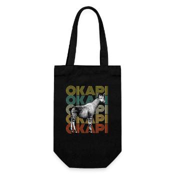 Typographie géométrique rétro Okapi - Sac à bouteille - noir - Devant