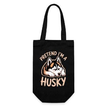 Husky Sprüche Huskies Lustiges Husky Geschenk - Geschenkbeutel für Flaschen - Schwarz - Vorne