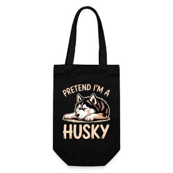 Husky Sprüche Huskies Lustiges Husky Geschenk - Geschenkbeutel für Flaschen - Schwarz - Vorne