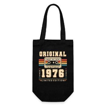 50. Geburtstag Geschenk Mann Kassette Best of 1976 - Geschenkbeutel für Flaschen - Schwarz - Vorne