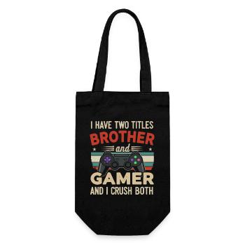 Bruder und Gamer - Geschenkbeutel für Flaschen - Schwarz - Vorne