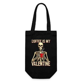 Le café est mon squelette de Saint-Valentin - Sac à bouteille - noir - Devant