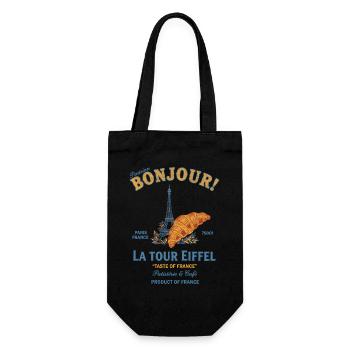 Breakfast Funny Brunch Coffee Bonjour La Tour - Gift Bag for Bottles - black - Front