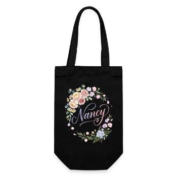 Nom de couronne de fleurs Nancy - Sac à bouteille - noir - Devant