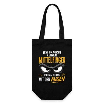 Ich brauche keinen Mittelfinger - Geschenkbeutel für Flaschen - Schwarz - Vorne