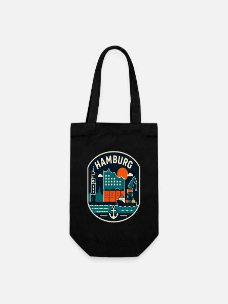 Hamburg Hafen Patch Design - Geschenkbeutel für Flaschen - Schwarz
