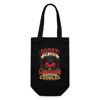 Black Labrador Cuddles Shirt - Geschenkbeutel für Flaschen - Schwarz - Vorne
