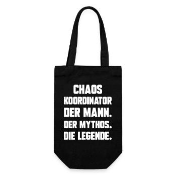 Chaos Koordinator der Mann der Mythos die Legende - Geschenkbeutel für Flaschen - Schwarz - Vorne