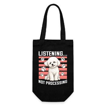 Bichon Frise Dog Breed - Gift Bag for Bottles - black - Front