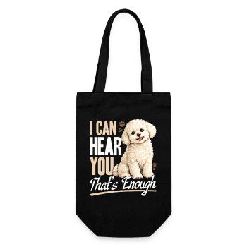 Bichon Frise Dog Breed - Geschenkbeutel für Flaschen - Schwarz - Vorne