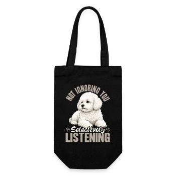 Bichon Frise Dog Breed - Geschenkbeutel für Flaschen - Schwarz - Vorne