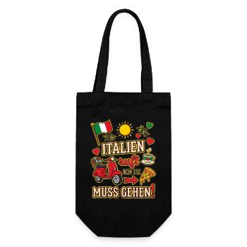 Italien ruft und ich muss gehen Italien Urlaub - Geschenkbeutel für Flaschen - Schwarz - Vorne