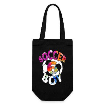6 JAHRE FUßBALLER NUMMER 6 FUßBALL 6. GEBURTSTAG - Geschenkbeutel für Flaschen - Schwarz - Vorne