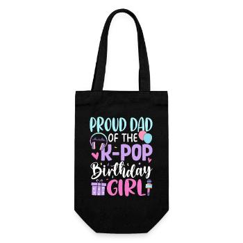 Papa fier de la fille d’anniversaire de la K-Pop - Sac à bouteille - noir - Devant