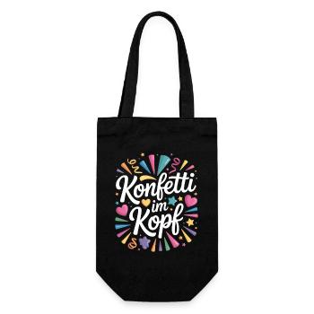 Konfetti Im Kopf Karneval Fasching Alaaf Kostüm - Geschenkbeutel für Flaschen - Schwarz - Vorne