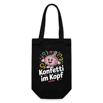 Konfetti Im Kopf Karneval Fasching Alaaf Kostüm - Geschenkbeutel für Flaschen - Schwarz - Vorne