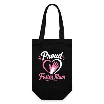 Emblème du cœur de la fière maman d’accueil - Sac à bouteille - noir - Devant
