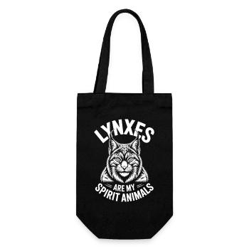 Luchs Sprüche Luchse Lustiges Luchs Geschenk - Geschenkbeutel für Flaschen - Schwarz - Vorne