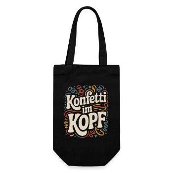 Konfetti Im Kopf Karneval Fasching Alaaf Kostüm - Geschenkbeutel für Flaschen - Schwarz - Vorne