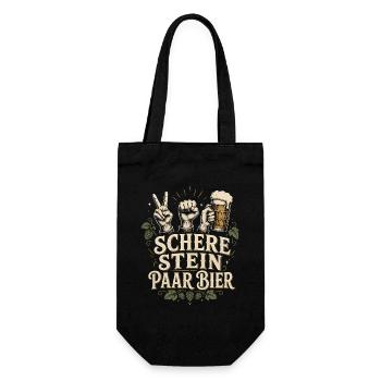 Biertrinker Motiv für Bierliebhaber - Geschenkbeutel für Flaschen - Schwarz - Vorne