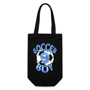 9 JAHRE FUßBALLER NUMMER 9 FUßBALL 9. GEBURTSTAG - Geschenkbeutel für Flaschen - Schwarz - Vorne