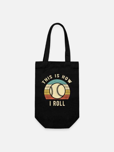 Voici comment je roule un drôle de drôle de cadeau rétro pour l’amoureux du baseball - Sac à bouteille - noir