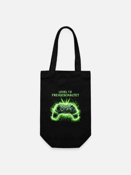Gamer Geburtstag Shirt | Level 12 Geschenk Junge - Geschenkbeutel für Flaschen - Schwarz