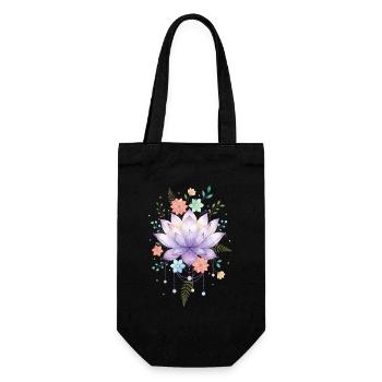 Spiritualité Géométrie Sacrée Fleur de Lotus Zen - Sac à bouteille - noir - Devant