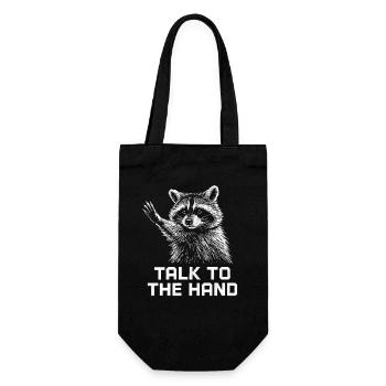 Blague humoristique drôle sur le raton laveur Talk To The Hand - Sac à bouteille - noir - Devant
