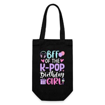 Friend of The K-Pop Birthday Girl - Geschenkbeutel für Flaschen - Schwarz - Vorne