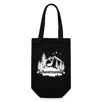 Schwarzwald Wald Hirsch Outdoor Naturfreunde - Geschenkbeutel für Flaschen - Schwarz - Vorne