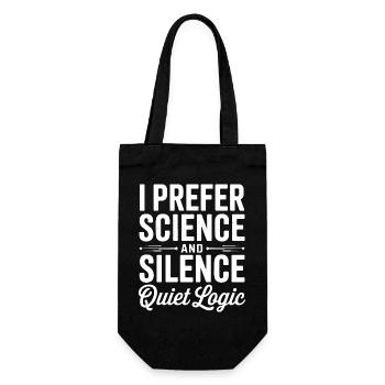 Ich bevorzuge Wissenschaft und Stille - Geschenkbeutel für Flaschen - Schwarz - Vorne