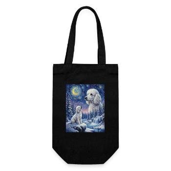 Howling to the Moon Meme Hund Pudel - Geschenkbeutel für Flaschen - Schwarz - Vorne